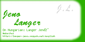 jeno langer business card